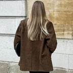 Quinn | Women's Suede Blazer | Brown, Stretch Fit | Everyday Chic