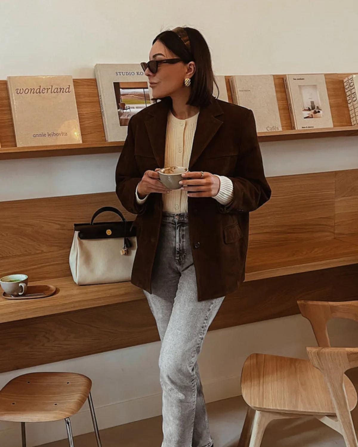 Quinn | Women's Suede Blazer | Brown, Stretch Fit | Everyday Chic