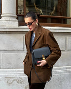 Quinn | Women's Suede Blazer | Brown, Stretch Fit | Everyday Chic