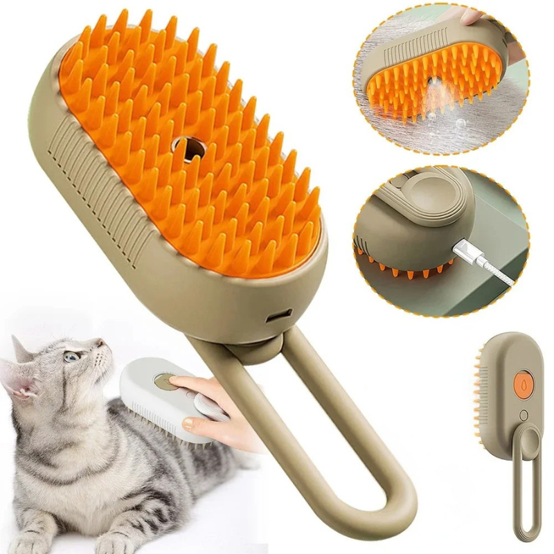 Valentina | Pet Steam Grooming Brush | 3-in-1, Deshedding, Massage Spray