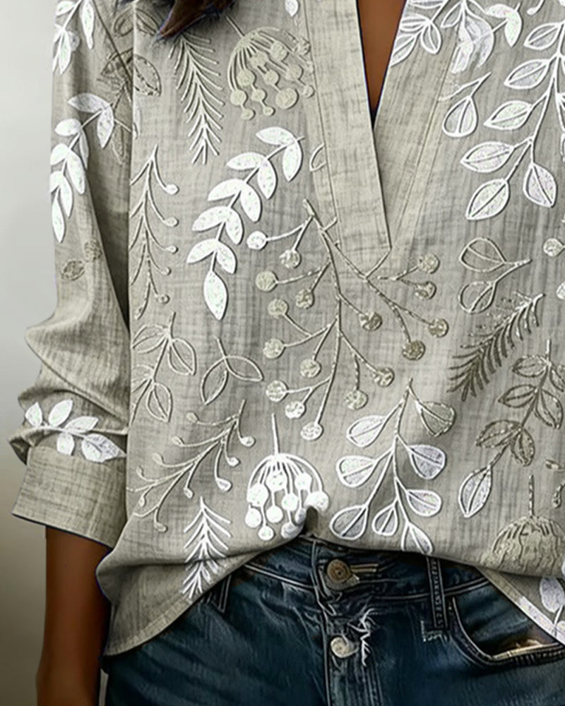 Hazel | Women's Floral Blouse | V-Neck, Lightweight | Spring Summer