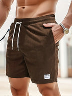 Mens Shorts Corduroy Look Lightweight Straight Fit Casual Wear