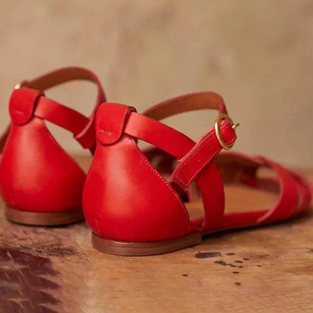 Women Strappy Flat Sandals Ankle Strap