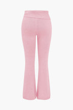 Women 2 Piece Knit Hoodie Flared Pants Set