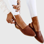 Xena | Women's Slingback Flats | Woven, Adjustable Strap | Orthopaedic Summer