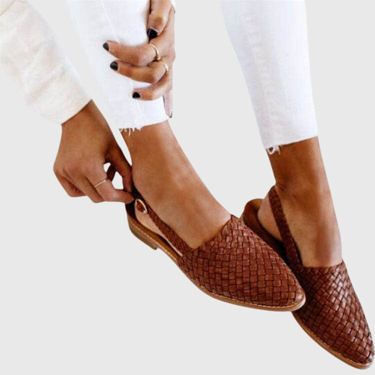 Xena | Women's Slingback Flats | Woven, Adjustable Strap | Orthopaedic Summer
