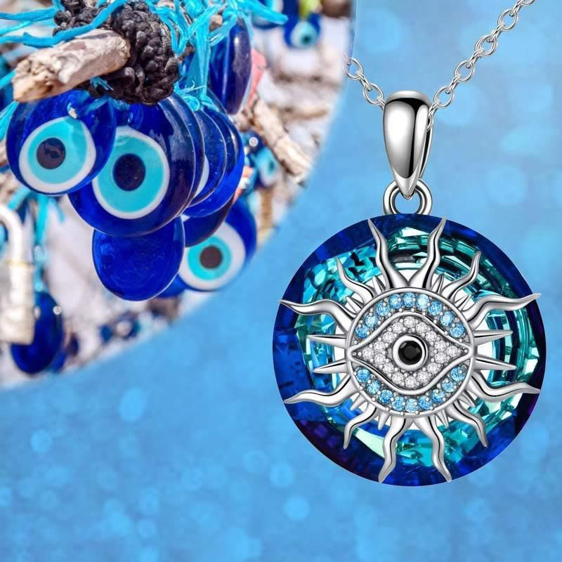 Faline | Evil Eye Necklace | Women's Protection Amulet | Silver & Blue