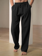 Sage | Men's Casual Trousers | Elastic Waist, Drawstring | Straight Fit