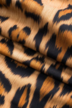 Women Leopard Print Midi Dress Corset Bodice