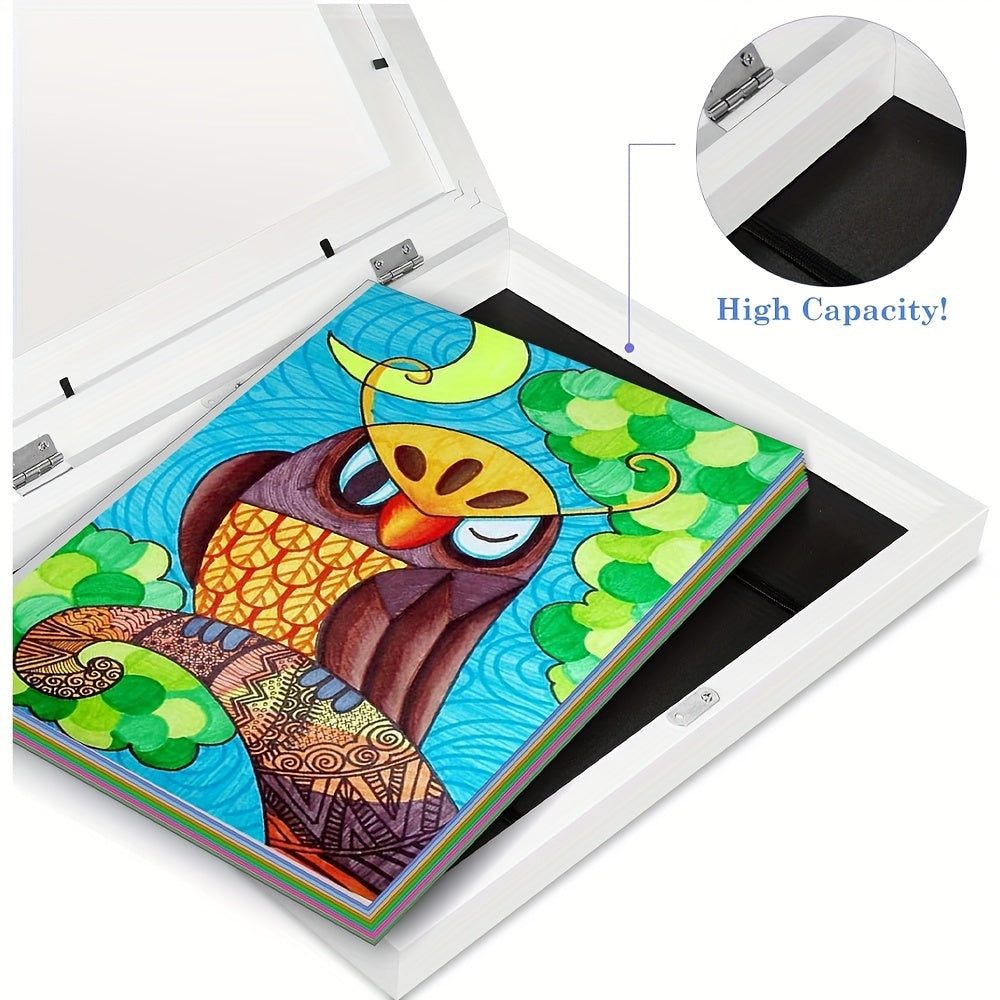 Ondine | Photo Frame A4 | Magnetic Flip, Vertical | Black, White, Wood