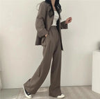 Ondine | Women's Blazer & Straight-Leg Trouser Set | Solid Color
