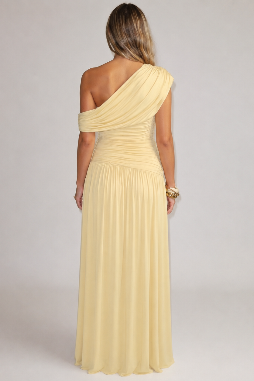 Maternity Maxi Dress Asymmetric Neckline Baby Shower | Kira