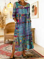 Uma | Denim Dress | Ethnic Patchwork, Loose Fit | Women's Summer