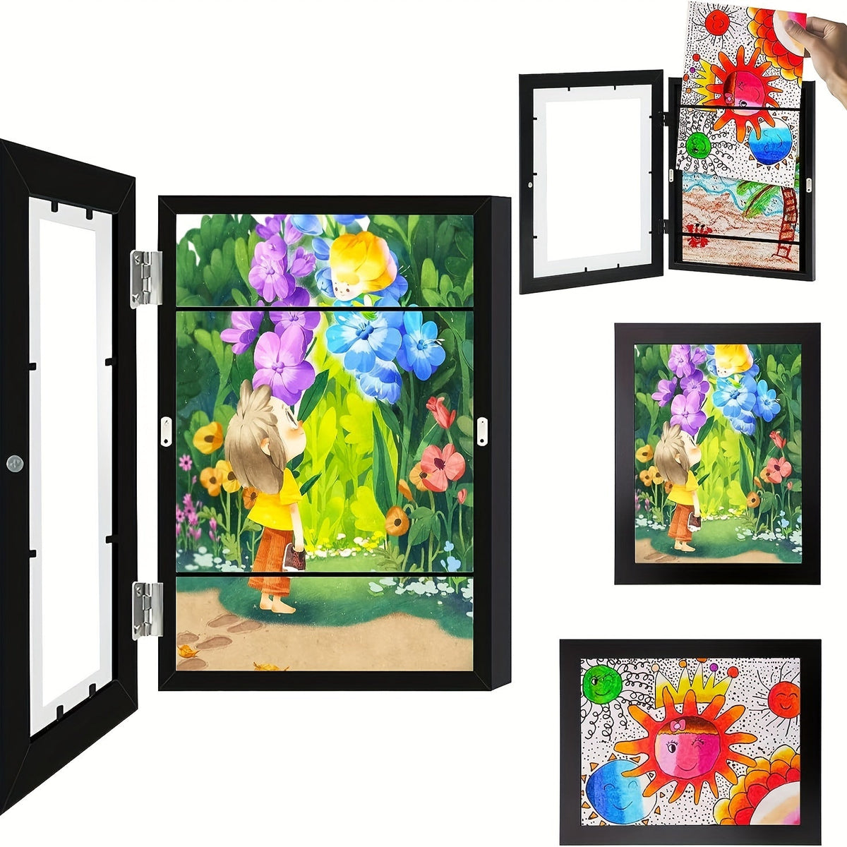 Sorrel | Children's Art Frame | A4 Front Opening, Flip Frame | Wood
