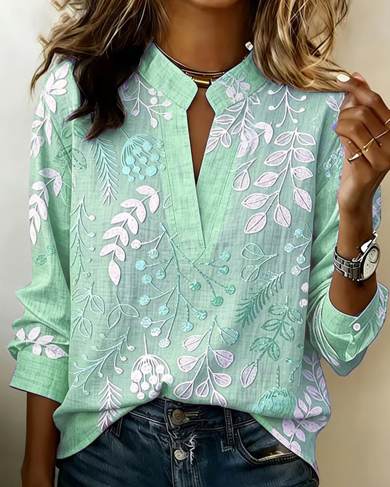 Hazel | Women's Floral Blouse | V-Neck, Lightweight | Spring Summer