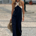 Liora | Maxi Cross Neck Dress | Open Back, Special Occasions