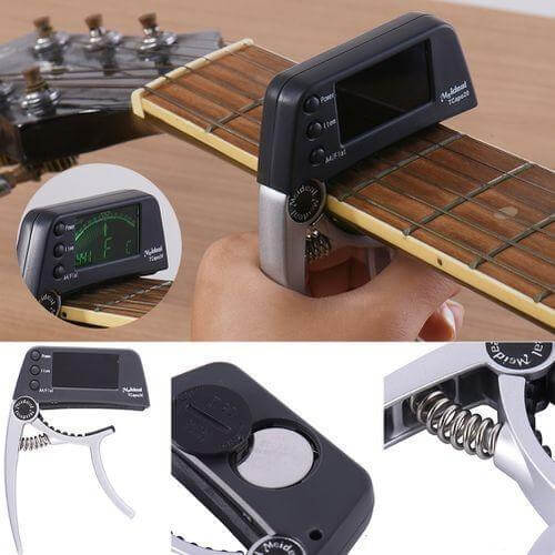 Thea | Guitar Capo & Tuner | 2-in-1 Clip-On | Chromatic, LCD Display