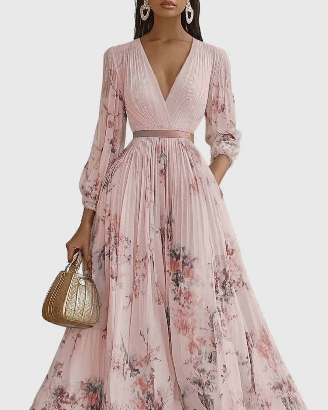 Sage | Women's Sleeveless A-Line Midi Dress | Floral, Belted