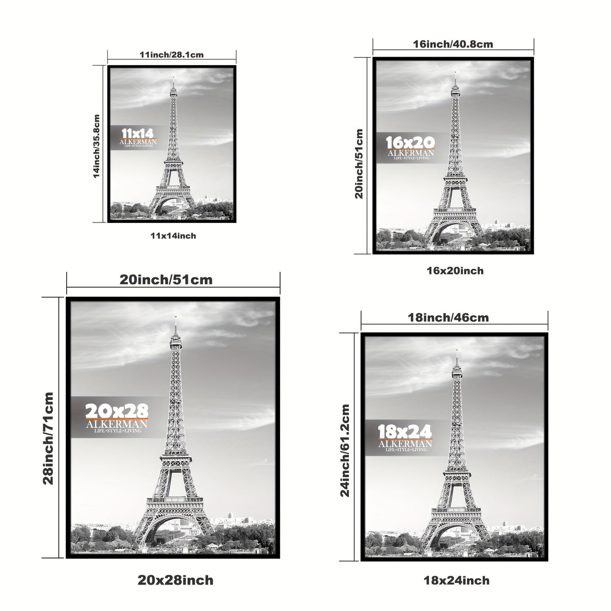 Vada | Photo Frames Set | Black Wall Frames for Posters & Art | 2 Pack