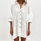 Jolie | Embroidered Button Dress | Women's Summer Dress | Oversized Fit