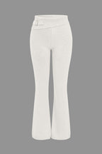 Women 2 Piece Knit Hoodie Flared Pants Set