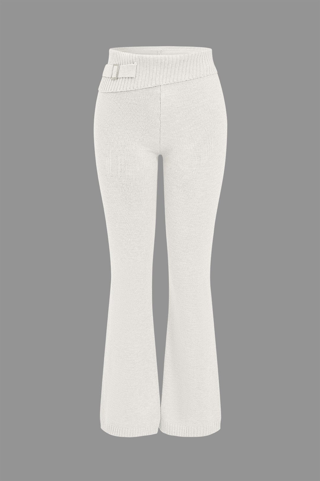 Women 2 Piece Knit Hoodie Flared Pants Set