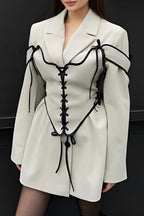 Anneke | Women's Blazer & Corset Two-Piece Set | Lace-Up, Tailored