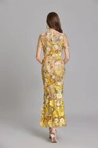 Maxi Dress Women Floral Embroidered Flutter Sleeve | Rosalind