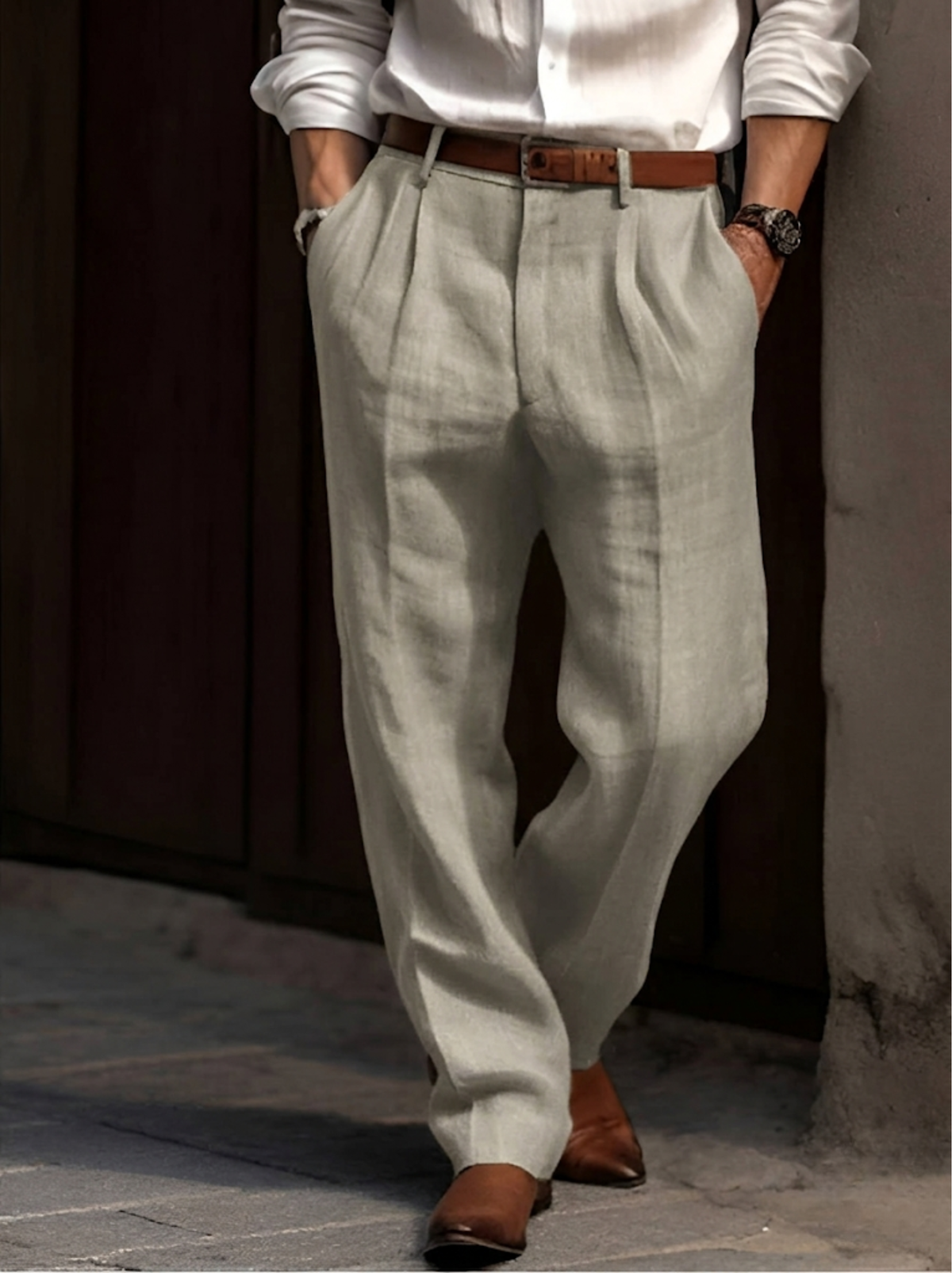Dahlia | Men's Pleated Pants | Cotton, Elastic Waist | Casual to Semi-Formal