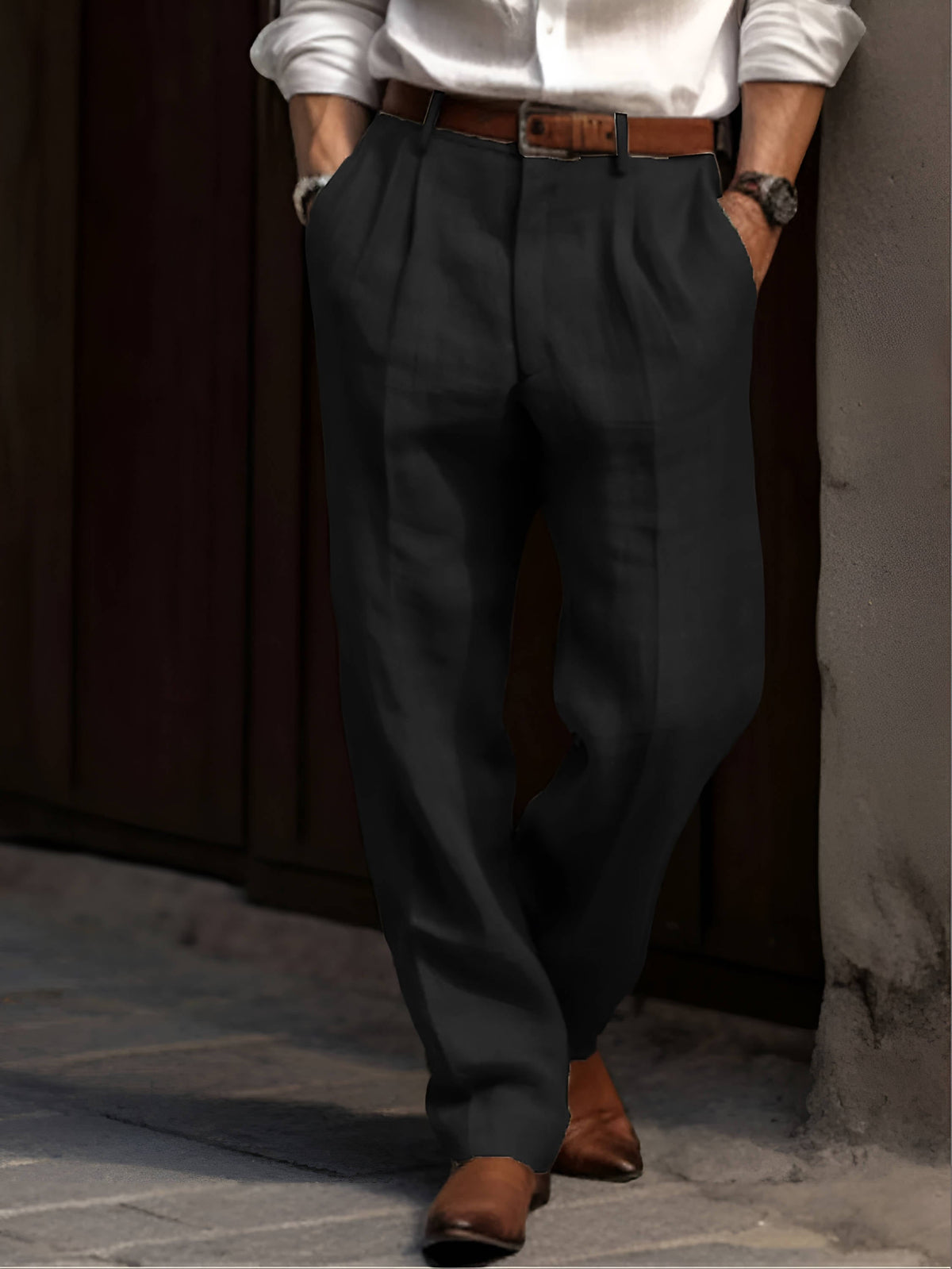 Dahlia | Men's Pleated Pants | Cotton, Elastic Waist | Casual to Semi-Formal