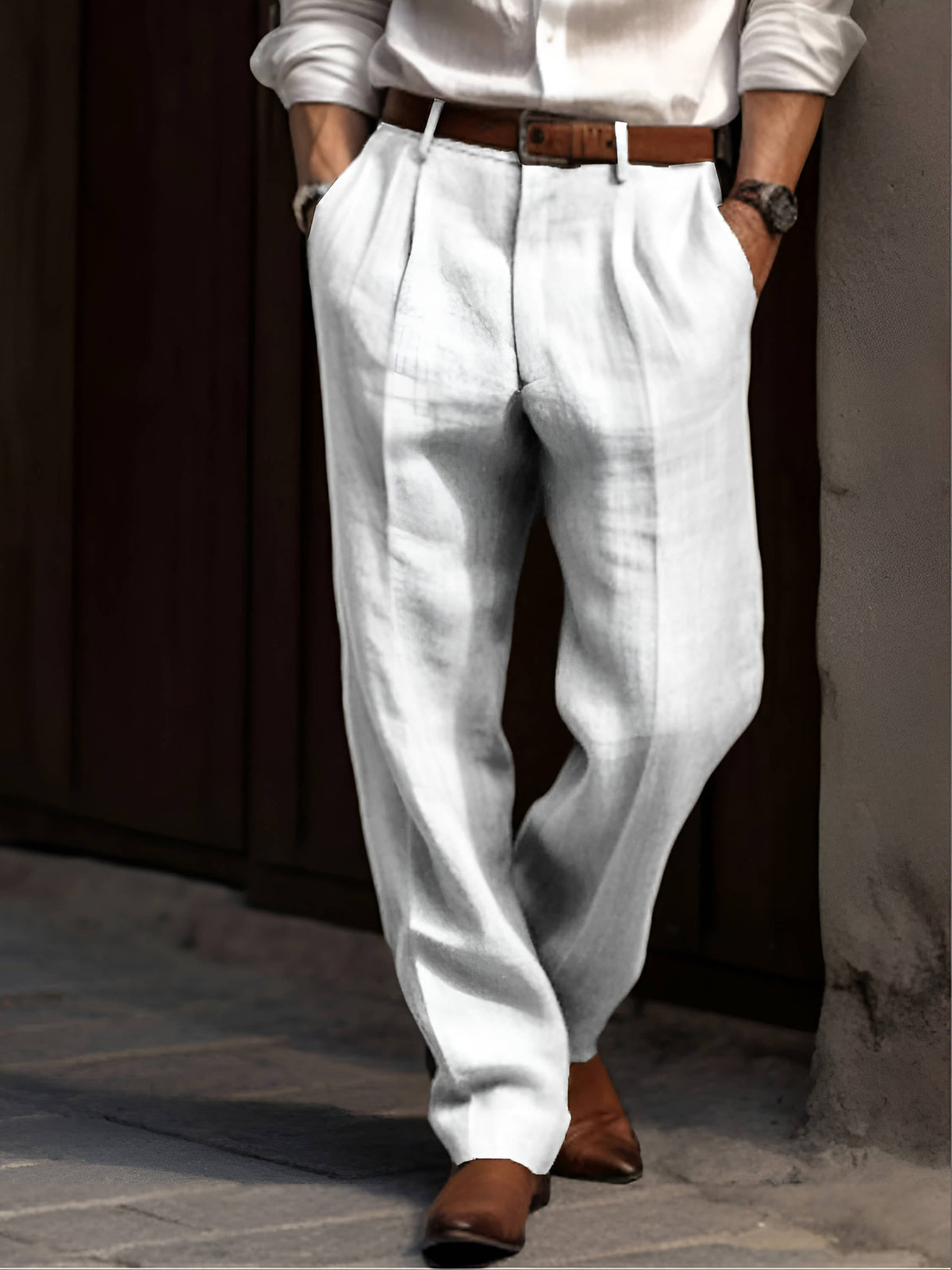 Dahlia | Men's Pleated Pants | Cotton, Elastic Waist | Casual to Semi-Formal