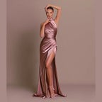 Halterneck Dress Women Sleeveless Maxi Side Slit | Calla