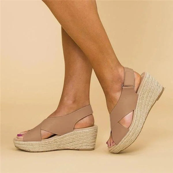 Women Wedge Sandals Espadrille Lightweight Cushioned Footbed