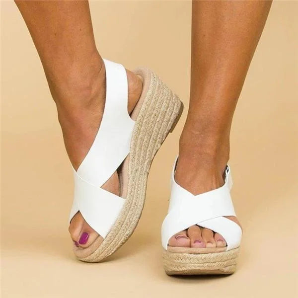 Women Wedge Sandals Espadrille Lightweight Cushioned Footbed