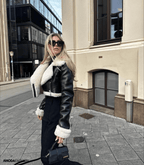 Women Crop Top Teddy Coat 2 Piece Set | Luna