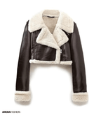 Women Crop Top Teddy Coat 2 Piece Set | Luna