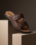 Mens Sandals Genuine Leather Sliders Casual Open Toe Summer Shoes