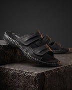 Mens Sandals Genuine Leather Sliders Casual Open Toe Summer Shoes