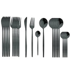 Kira | Cutlery Set 24 Piece | Stainless Steel, Gold Accent | Black, White, Rose