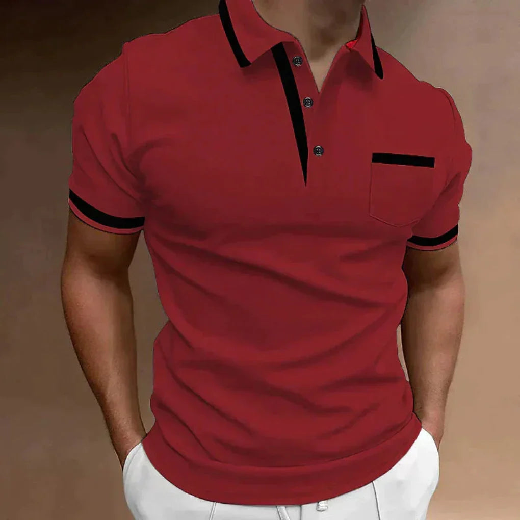 Men Polo Shirt Cotton Blend Non Iron Short Sleeve Collared