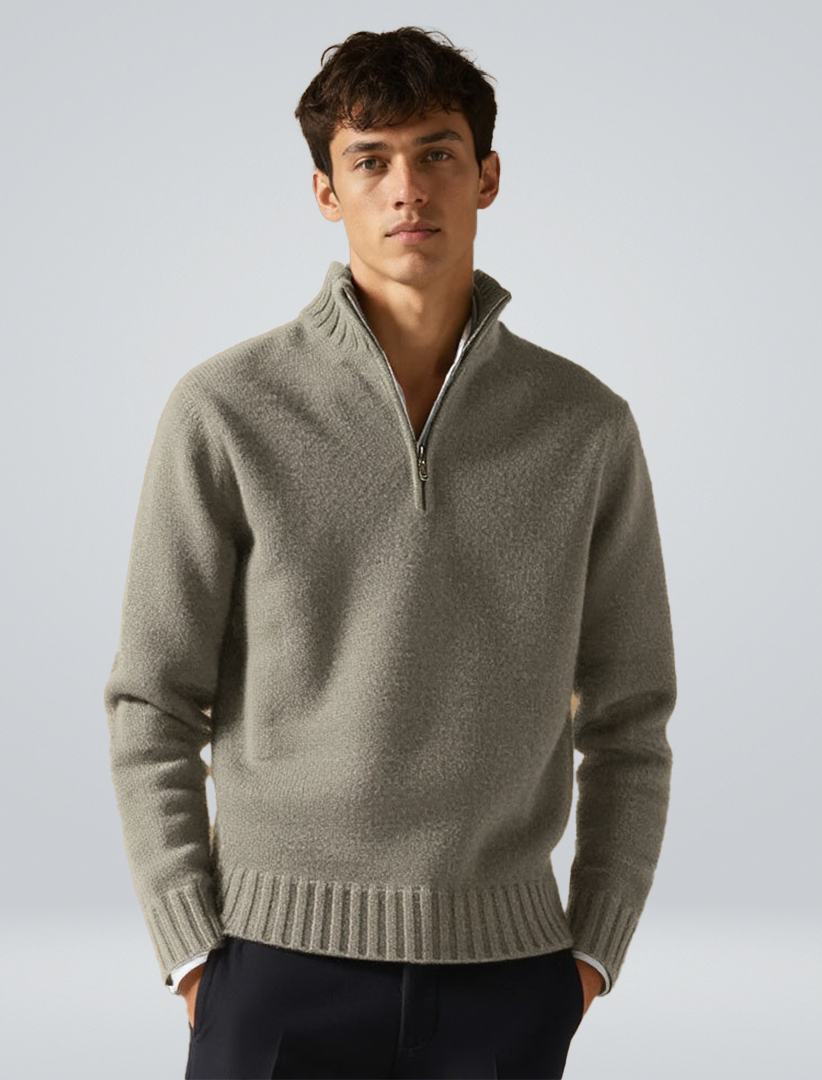 Calla | Men's Half-Zip Pullover Sweater | Wool Blend, Warm