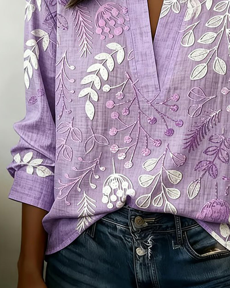 Hazel | Women's Floral Blouse | V-Neck, Lightweight | Spring Summer