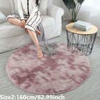 Delphine | Round Plush Rug | Tie-Dye, Soft & Non-Slip | Living Room, Bedroom