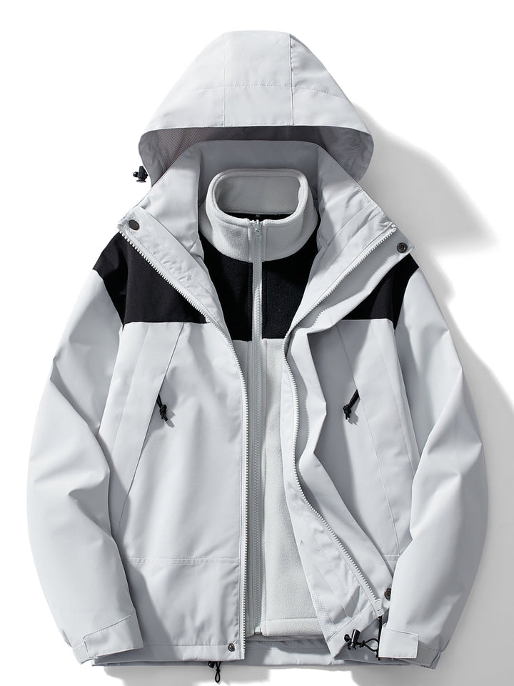 Women 3 in 1 Waterproof Windproof Jacket Removable Hood