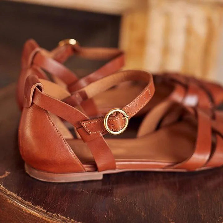 Women Strappy Flat Sandals Ankle Strap