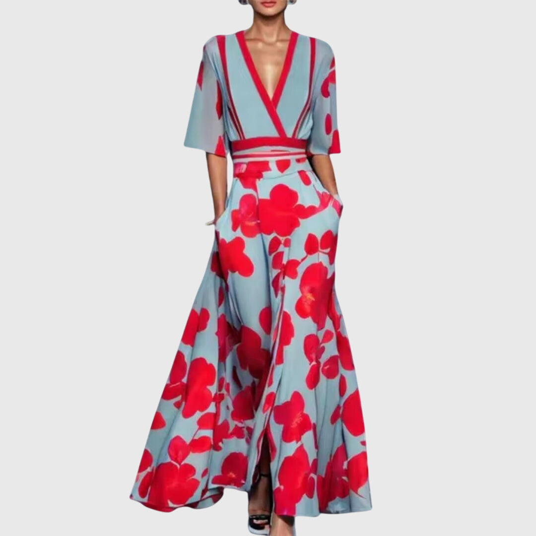 Thalia | Women's Spring Dress | Floral, Flared Skirt & Waist Belt | S–2XL