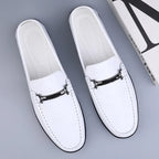 Men Genuine Leather Loafers Metallic Rope Detail