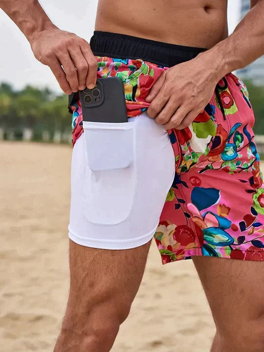 Mens Swim Shorts Compression Lined Quick Dry Lightweight Athletic Fit