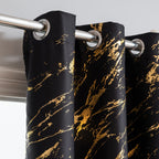 2 Piece Blackout Curtains Marble Print Ring Top