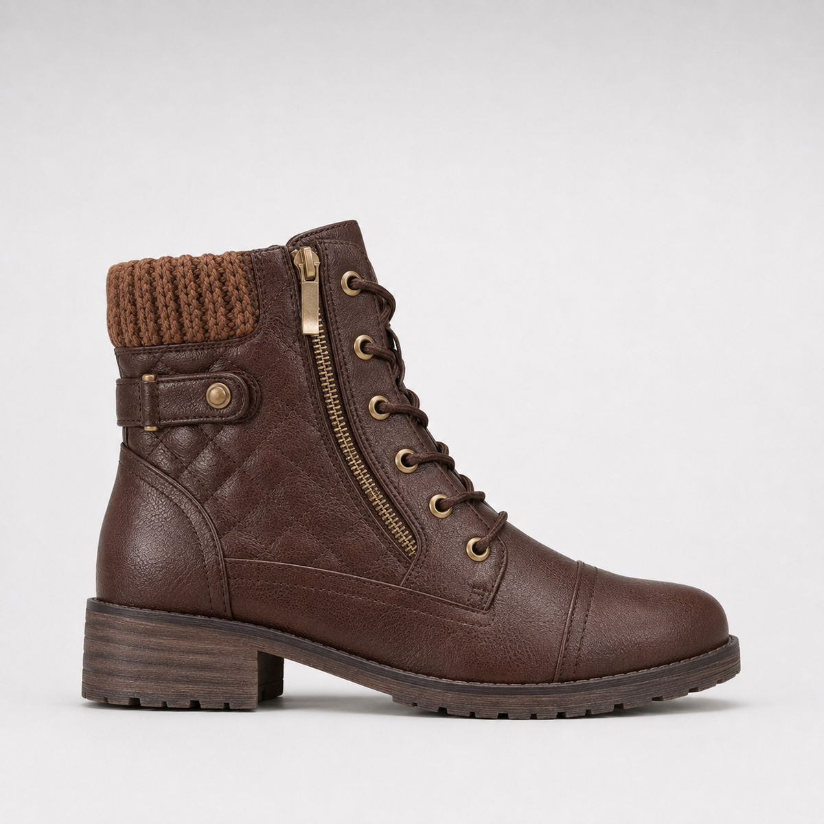 Zinnia | Women's Ankle Boots | Leather, Side Zipper, Block Heel